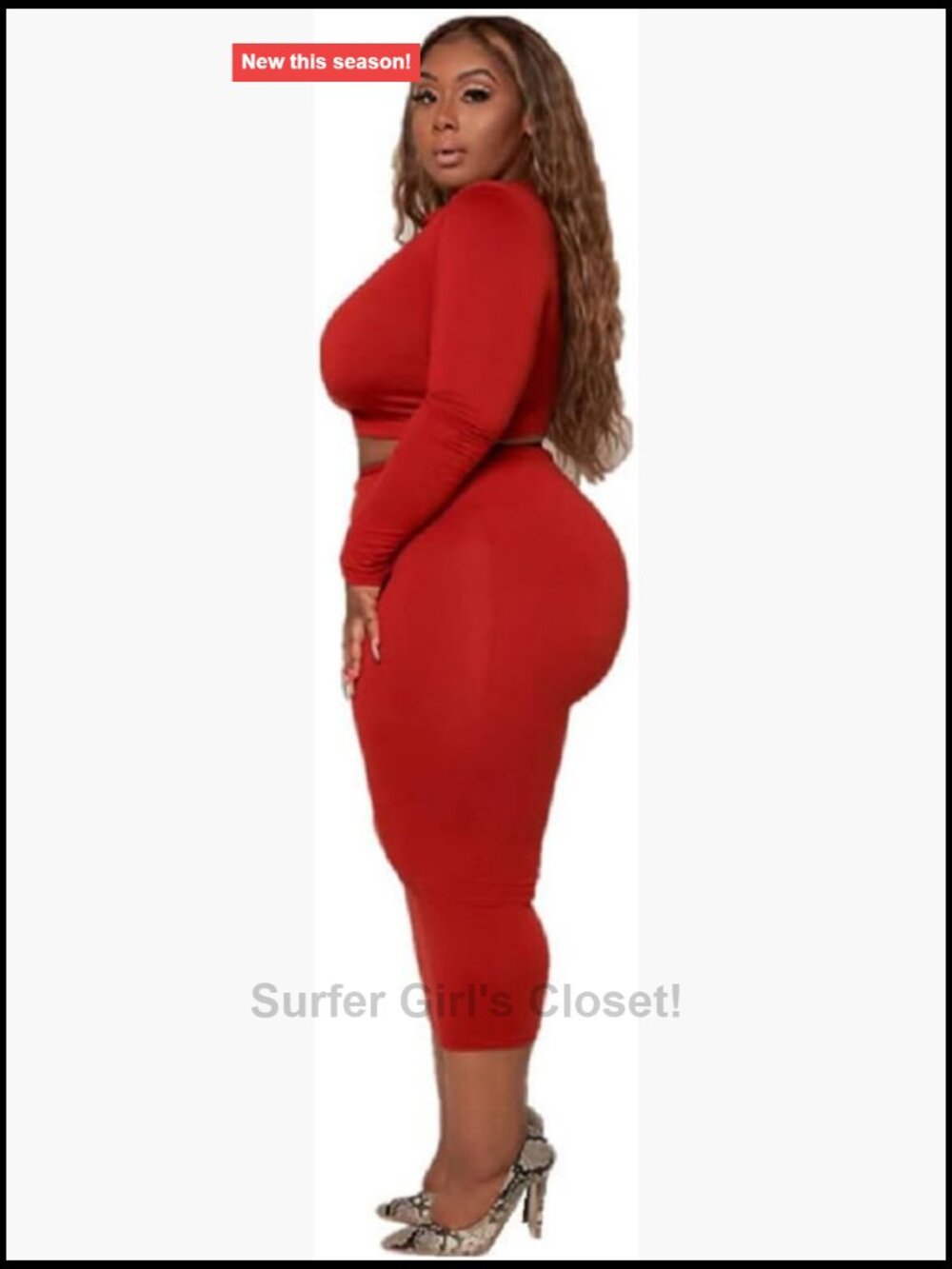 Plus Size 2 Piece Outfit Sleeveless Tank Top Bodycon Skirt Set Midi Dress